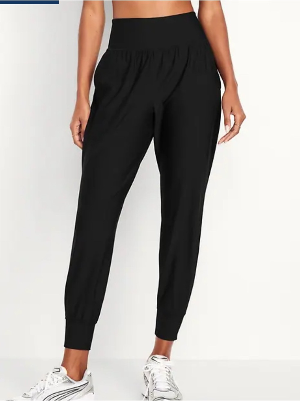 2X 2XL Old Navy Black Active Jogger Pants High Rise PowerSoft Cuffs Cuffed